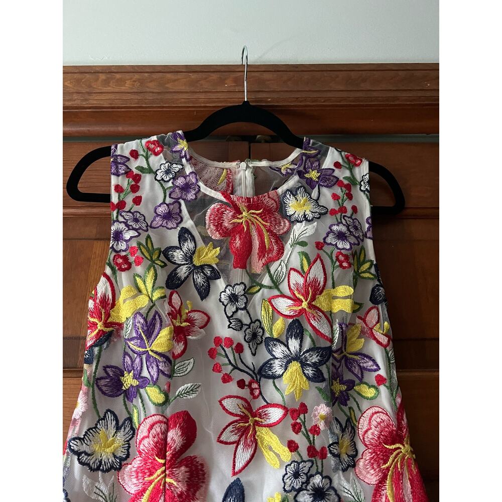 Alexia Admor Women's Floral Embroidered Mesh Overlay Sheath Dress Multicolor  4 - Picture 6 of 10